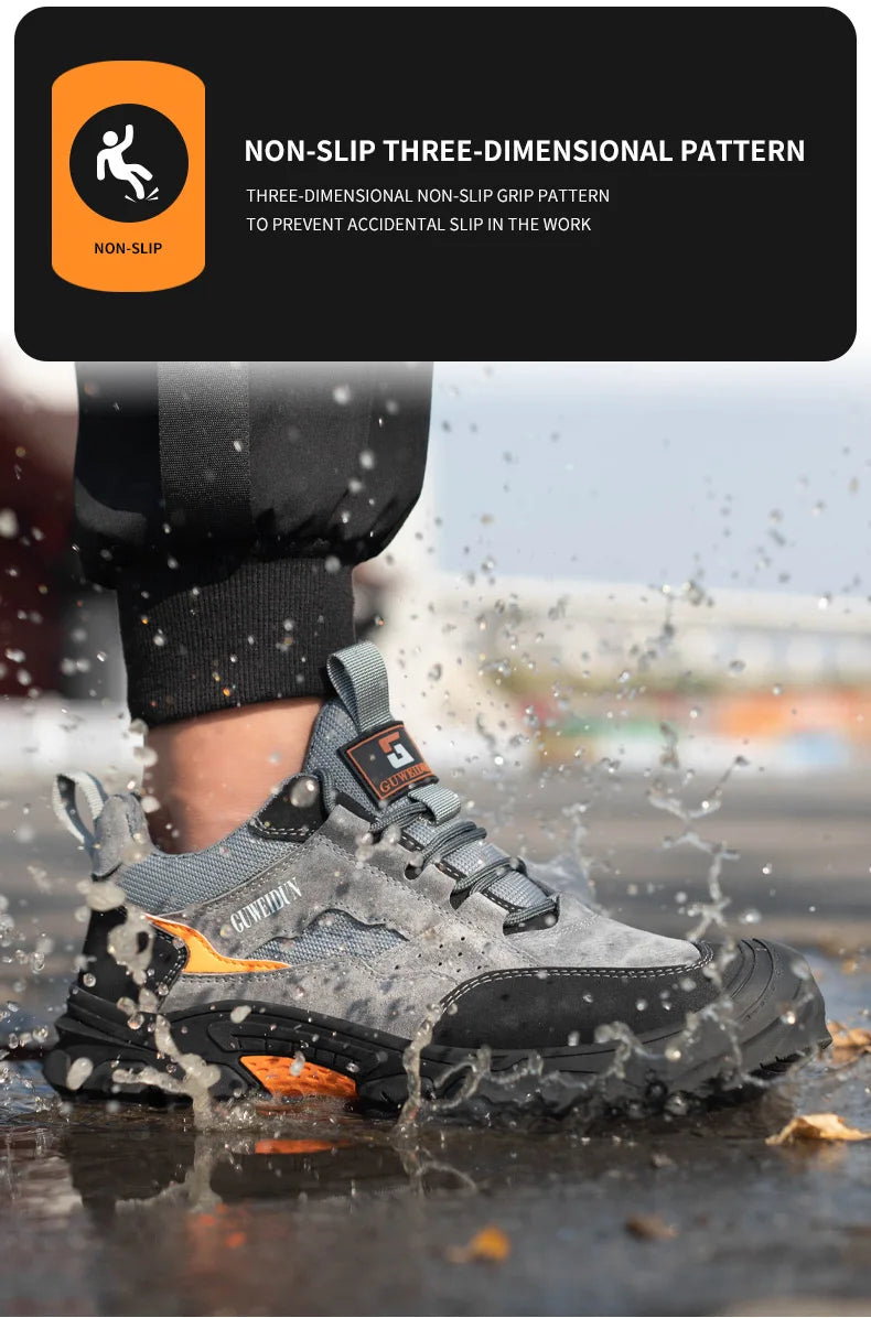 Men’s Lightweight Safety Work Shoes – Plastic Toe & Anti-Puncture